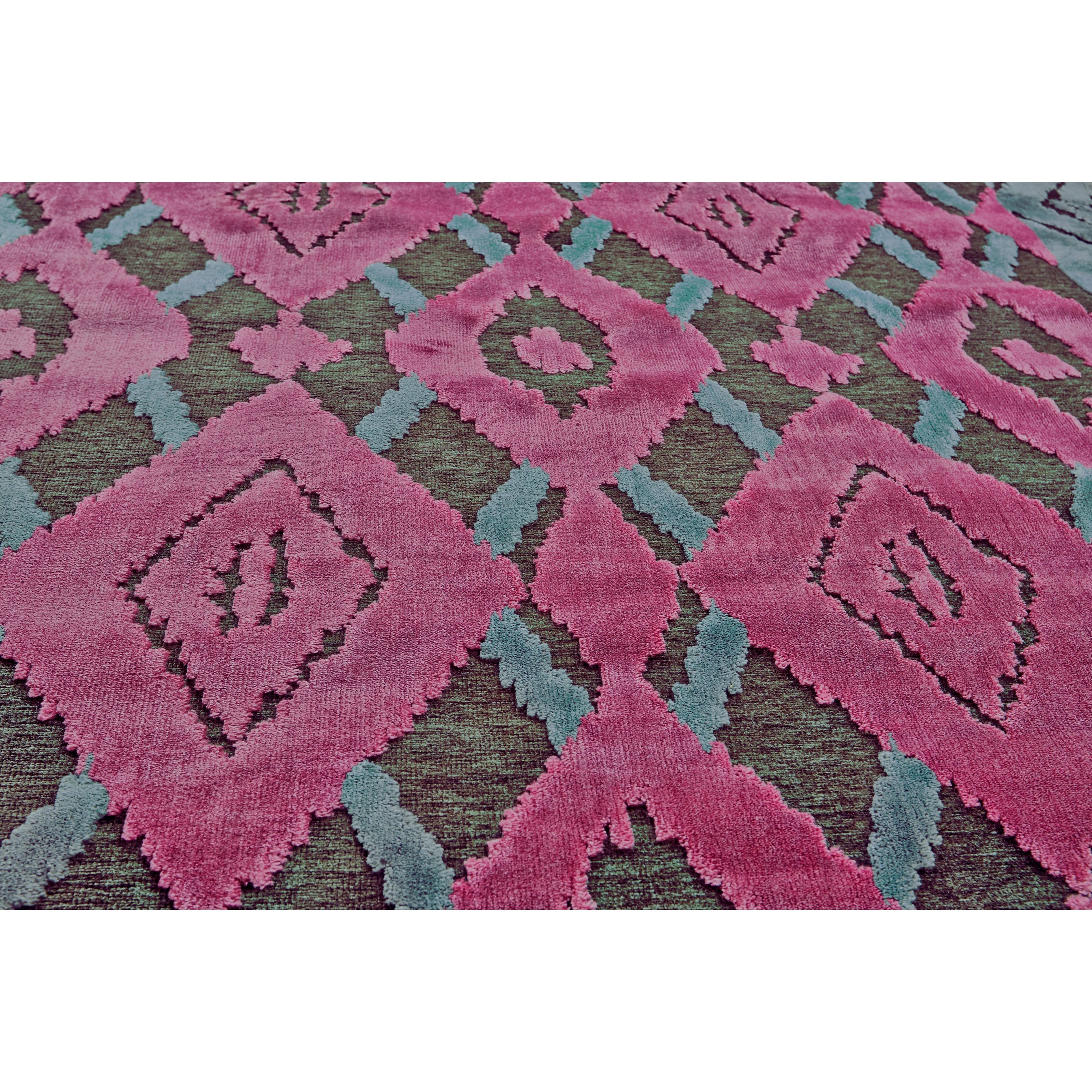 Feizy Rugs Saphir Rubus Dark Gray/Raspberry 2'-6 Feizy Rugs Saphir Rubus Dark Gray/Raspberry 2'-6